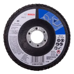 Disco Flap 4-1/2" 115mm G40 Curvo FibraVidrio x421 Bosch 2608619906 Bosch-Disco Flap 4-1/2" 115mm G40 Curvo FibraVidrio x421 Bos