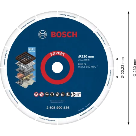  Disco Corte Diamantado Metal 230mm x22.23mm Bosch 2608900536 252.542373 Disco Corte Diamantado Metal 230mm x22.23mm Bosch 26089
