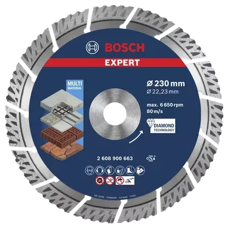  Disco Corte Diamantado Multimaterial 9" 230x22.23mm Bosch 2608900663 266.101695 Disco Corte Diamantado Multimaterial 9" 230x22.