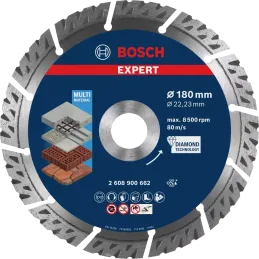 Disco Corte Diamantado Multimaterial 7" 180x22.23mm Bosch 2608900662 Bosch-Disco Corte Diamantado Multimaterial 7" 180x22.23mm B