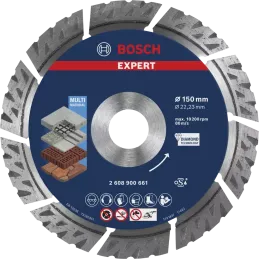 Disco Corte Diamantado Multimaterial 6" 150x22.23mm Bosch 2608900661 Bosch-Disco Corte Diamantado Multimaterial 6" 150x22.23mm B