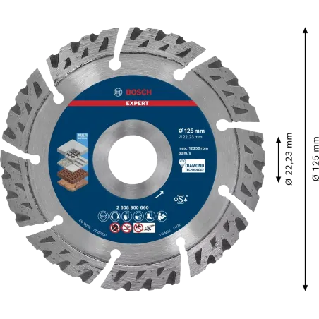  Disco Corte Diamantado Multimaterial 5" 125x22.23mm Bosch 2608900660 128.813559 Disco Corte Diamantado Multimaterial 5" 125x22.