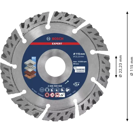  Disco Corte Diamantado Multimaterial 4-1/2" 115x22.23mm Bosch 2608900659 113.559322 Disco Corte Diamantado Multimaterial 4-1/2"
