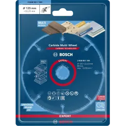 Disco Corte Carbide Multi Wheel 5" 125x22.23mm Expert Bosch 2608901189 Bosch-Disco Corte Carbide Multi Wheel 5" 125x22.23mm Expe