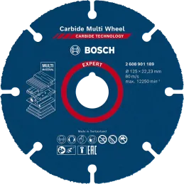 Disco Corte Carbide Multi Wheel 5" 125x22.23mm Expert Bosch 2608901189 Bosch-Disco Corte Carbide Multi Wheel 5" 125x22.23mm Expe