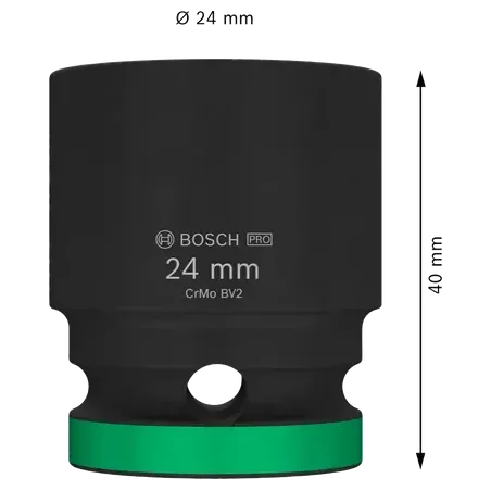  Dado Impacto 24mm E1/2" Corto Bosch 2608003054 19.491525 Dado Impacto 24mm E1/2" Corto Bosch 2608003054  2608.003.054-000 1 Bos