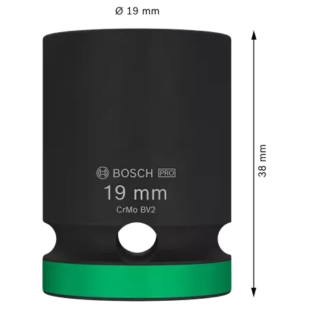 Dado Impacto 19mm E1/2" Corto Bosch 2608003050 Bosch-Dado Impacto 19mm E1/2" Corto Bosch 2608003050 -2608.003.050-000- 1