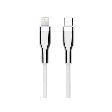  Cable USB TEROS TE-70212W, Tipo C a Lightning, 3A, 20W Máx, blanco y plateado 27.966102 Cable USB TEROS TE-70212W, Tipo C a Lig