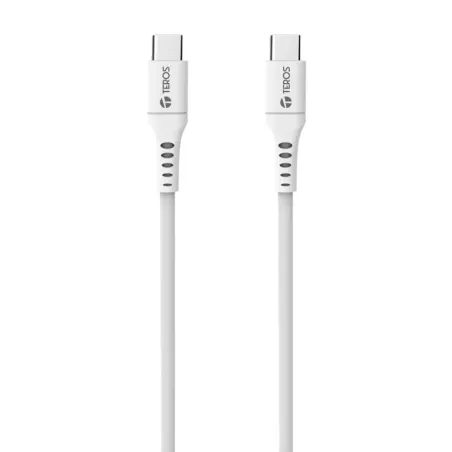  Cable USB TEROS TE-70208W, Tipo C a Tipo C, 5A, 100W Máx, blanco 16.610169 Cable USB TEROS TE-70208W, Tipo C a Tipo C, 5A, 100W