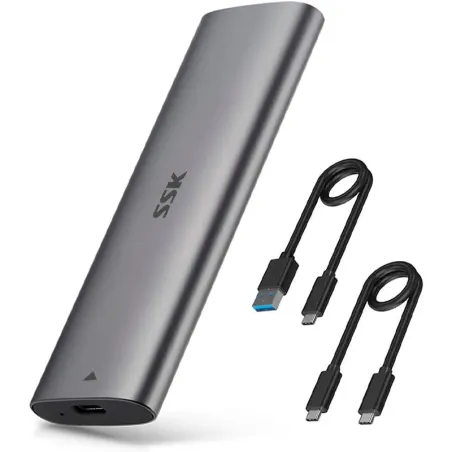  Enclosure SSK de aluminio Tool-Free, USB-C 3.2 Gen 2 para SSD M.2 NVMe (PCie) / NGFF(SATA) 0 Enclosure SSK de aluminio Tool-Fre