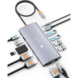  Estacion de puertos/Docking Station NOVOO 14-in-1, Interfaz USB-C, Plug-and-Play 0 Estacion de puertos/Docking Station NOVOO 14