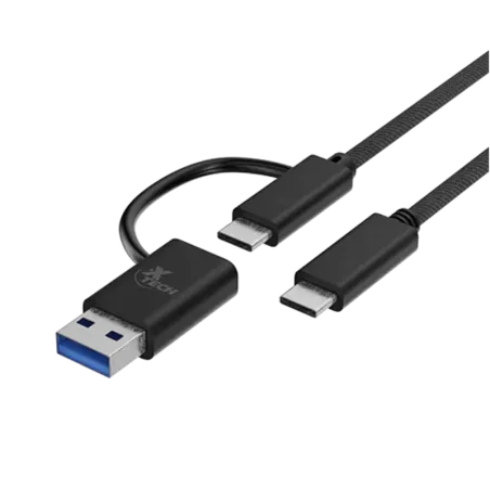Cable USB USB-C macho a macho con Dongle USB-A 2.0 Xtech XTC-532 Xtech-Cable USB USB-C macho a macho con Dongle USB-A 2.0 Xtech 