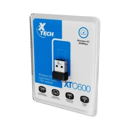 Adaptador de Red USB2.0 Xtech XTC-600 Xtech-Adaptador de Red USB2.0 Xtech XTC-600 Tecnología inalámbrica AC para hasta 600 Mbps 