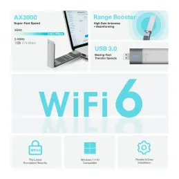 Adaptador USB TP-Link TX50UH Wi-Fi 6 AX3000 DualBand Tp-link-Adaptador USB TP-Link TX50UH Wi-Fi 6 AX3000 DualBandWiFi 6. Aumenta