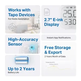 Sensor de temperatura y humedad inteligente Tp-Link Tapo T315 Tp-link-Sensor de temperatura y humedad inteligente Tp-Link Tapo T