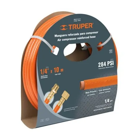  Mangueras para compresor de Alta Presion de PVC 1/4" Conector Movil 15 m, MAN-PI-15-1/4 19015 Truper 33.898305 Manguera para co