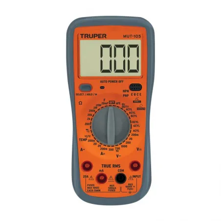  Multitester Automotriz Profesional MUT-105 True RMS 20A Truper 10403 90.677966 Multitester Automotriz Profesional MUT-105 True 