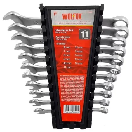 Juego de 11 llaves combinadas milimétricas Wolfox WF0202 35.59322 Juego de 11 llaves combinadas milimétricas Wolfox WF0202 Fabr
