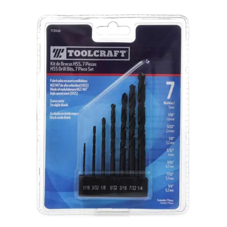  Juego de 7 Brocas HSS para Metal Toolcraft TC0446 14.491525 Juego de 7 Brocas HSS para Metal Toolcraft TC0446 Fabricadas en ace