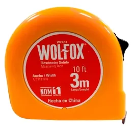 Winchas Flexometro 3m x12.7mm Naranja Solido ABS Wolfox WF3513 WolFox-Winchas Flexometro 3m x12.7mm Naranja Solido ABS Wolfox WF