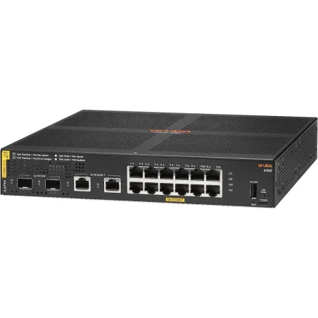  Switch HPE Aruba Serie 6100 JL679A 12 Puertos Capa2 12G Clase 4 PoE 2G/2 SFP+ 139W 3128.00005 Switch HPE Aruba Serie 6100 JL679