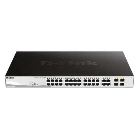Switch D-Link DGS-1210-28MP, Capa L2, 24 RJ-45 GbE, PoE, 4 puertos GbE/SFP.