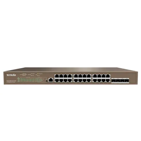 Switch Tenda L3 Gestionable TEG5328P-24 PoE+ 24 Puertos Gigabit + 4 SFP, 370W PoE, 56Gbps, VLAN, STP