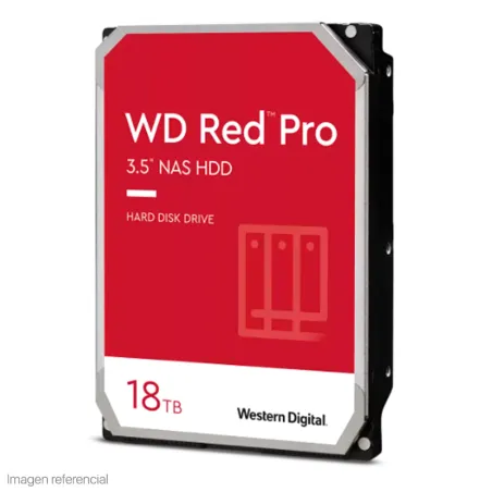 Disco duro Western Digital Red Pro NAS, WD181KFGX, 18TB, SATA, 7200rpm, 3.5", Cache 512MB.