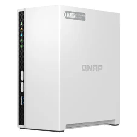 Servidor NAS QNAP TS-233, ARM Cortex A55 4C/2GHz, 2GB RAM(On-Board), Bahias: 2 x 3.5" SATA