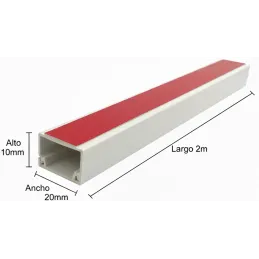 Canaleta 10x20mm x2m en PVC con Adhesivo Hardman 005003
