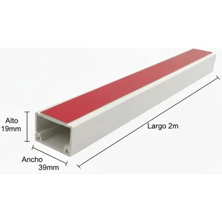 Canaleta 19x39mm x2m en PVC con Adhesivo Hardman 005005