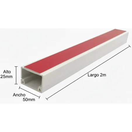 Canaleta 25x50mm x2m en PVC con Adhesivo Hardman 005006