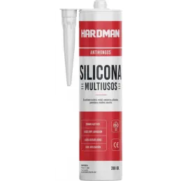  Silicona Blanco Cartucho Tubo 280gr Multiusos Antihongos HardMan 002001 4.100028 Silicona Blanco Cartucho Tubo 280gr Multiusos 