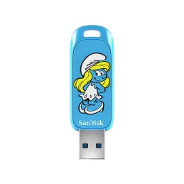 Memoria USB Sandisk SMURFS, 256 GB, USB 3.2 GEN 1,USB-A, Hasta 130MB/S