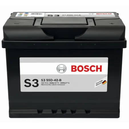 Bateria para Carros S355D S3 55D - + 11Placas 45Ah CCA390 241x174x175mm Bosch 0092S38067
