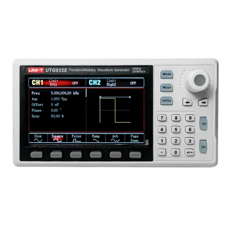 Generador de Funciones y Onda UNI-T UTG932E 2CH 30MHZ 200MSAS SINE WAVE SQUARE RAMP PULSE NOISE DC Y ARB USB BNC