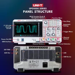 Osciloscopio Digital UNI-T UPO1104 4CH 100MHZ 2GSas Ultra Phosphor 2.0 UNI-T-Osciloscopio Digital UNI-T UPO1104 4CH 100MHZ 2GSas