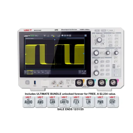 Osciloscopio Digital UNI-T MSO2104X 4CH Analogos 16CH Dig Pantall 10.1" 100MHZ USB LAN HDMI UNI-T-Osciloscopio Digital UNI-T MSO