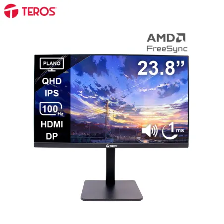 Monitor TEROS TE-2416CS 23.8" QHD IPS 100Hz 1ms HDMI DP PARLANTES AUDIO OUT CÁMARA
