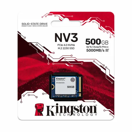 Unidad de estado solido SSD Kingston NV3 PCIe 4.0 NVMe de 500 GB Kingston-Unidad de estado solido SSD Kingston NV3 PCIe 4.0 NVMe