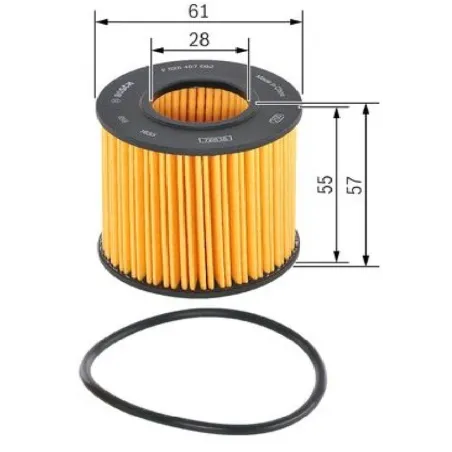 Filtro Aceite Elemento 29x62mm Toyota Corolla RAV 04152-YZZA6 P7092 Bosch F026407092 Bosch-Filtro Aceite Elemento 29x62mm Toyota