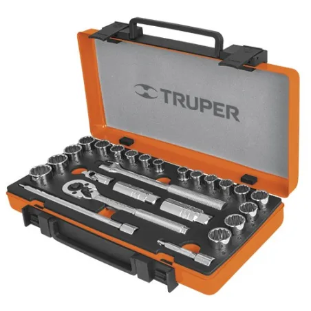  Juegos de Herramientas 25 piezas Mixto STD MM E3/8 EM Truper 13954 189.830508 Juego de 26 piezas Mixto, encastre 3/8", en acero