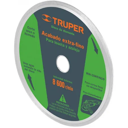  Discos Diamantados 4 1/2" continuos Fino, 1.7mm, DDT-1549C 12977 Truper 16.949153 Disco Diamantado continuos Acabado Fino 4 1/2