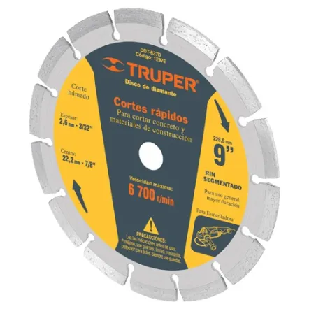  Discos Diamantados 9" Segmentado Cortes Rapido , 2.6mm, DDT-837D 12976 Truper 45.762712 Disco Diamantado Segmentado Cortes Rapi