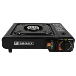 Cocina Estufa de Gas Portatil Encendido Electronico para Campamento Toolcraft TC4615 -Cocina Estufa de Gas Portatil Encendido El