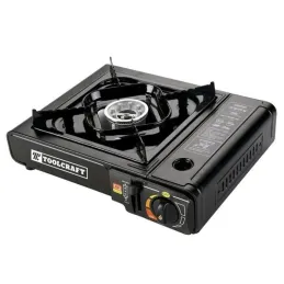 Cocina Estufa de Gas Portatil Encendido Electronico para Campamento Toolcraft TC4615 -Cocina Estufa de Gas Portatil Encendido El