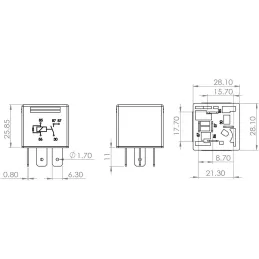 Relay Mini 24V 20A 5P RES TW Bosch 0986AH0204 Bosch-Relay Mini 24V 20A 5P RES TW Bosch 0986AH0204 -B1.0.986.AH0.204- 3