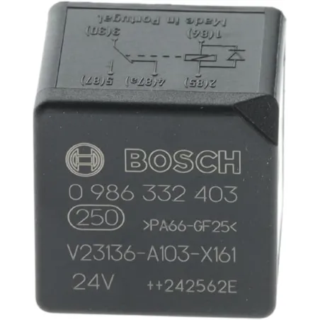 Relay Mini 24V 20A 5P DIODO 0332209204 Bosch 0986332403 Bosch - 1