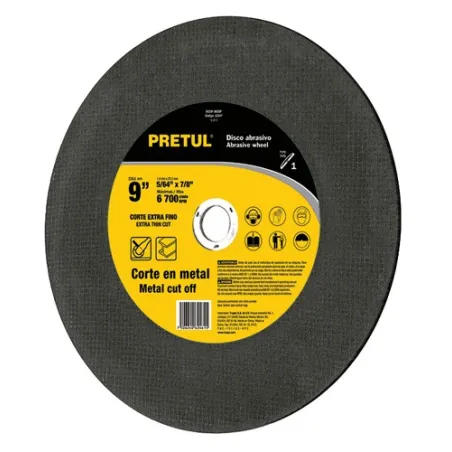  Discos Corte Metal 9" x2mm T41 Oxido de Alumino, DICOF-9020P 22347 Pretul 4.152542 Disco Abrasivo Corte Extrafino Metal UG 9" T