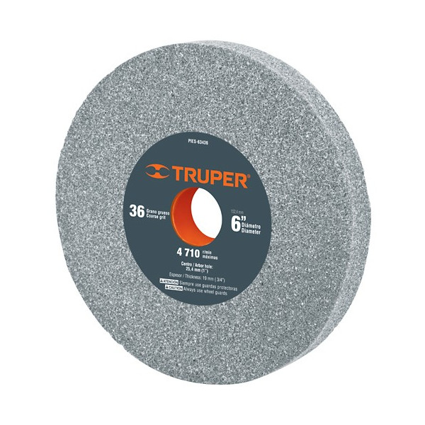 Truper PIES-1036, Piedra para esmeril 10 X 1-1/4, óxido de aluminio, grano  36 : : Herramientas y Mejoras del Hogar
